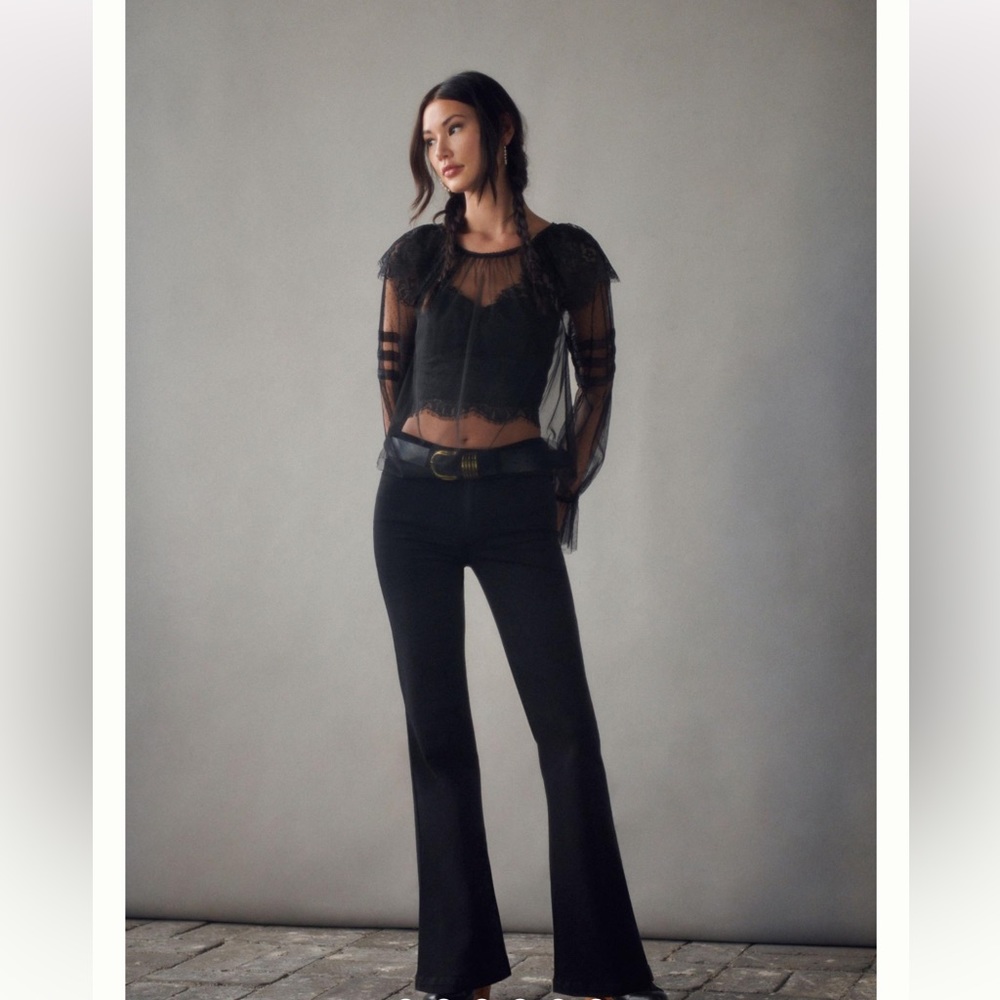 New By Anthropologie Lace Tulle Blouse & Bustier Set Sz M